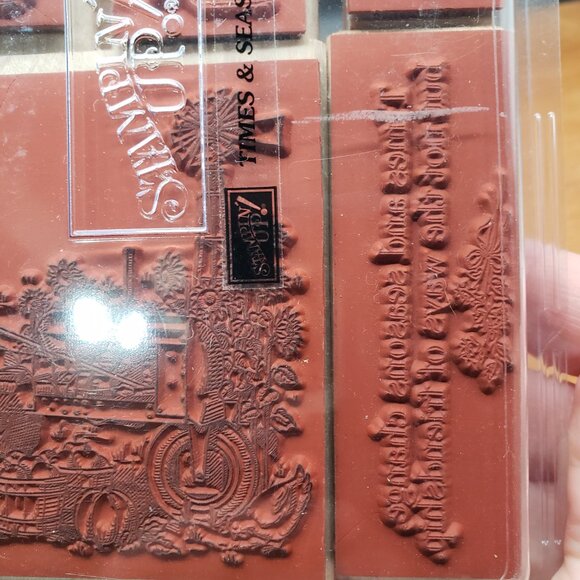 Stampin’ Up! Times and Seasons 1999 Set of 6 + Bonus Wood-Mounted Rubber Stamp - Picture 6 of 6